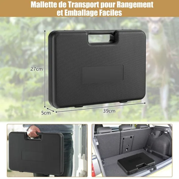108pcs Kit d'Outils de Nettoyage des Arme à Feu Universel avec Mallette de Transport en Aluminium Accessoires en Laiton Noir