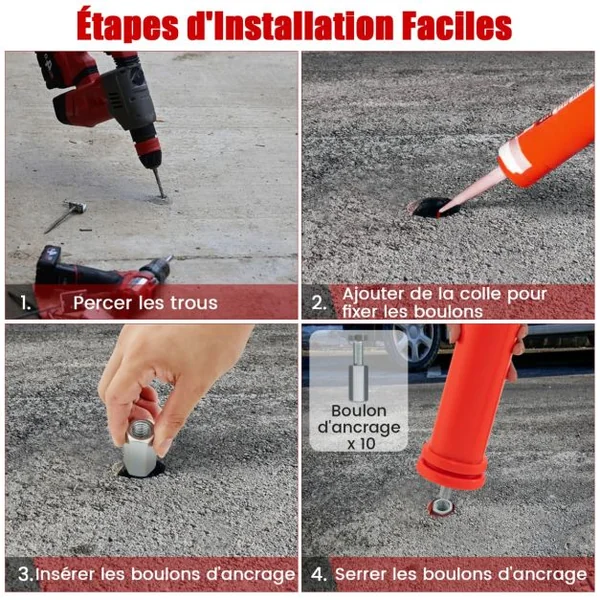 10 Poteaux de Signalisation de Hauteur 65,5CM Dia. 8CM en Plastique Contrôle du Trafic Anti-Collision avec Bandes Réfléchissantes de 5CM