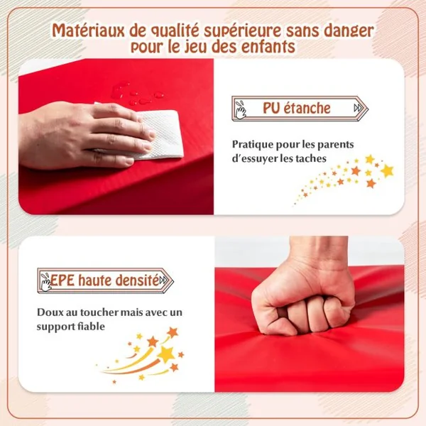 11PCS Modules de Motricitéen Mousse avec Housse en PU et EPE Jouets Éducatifs Blocs de Construction Diverses Formes 18 Mois+