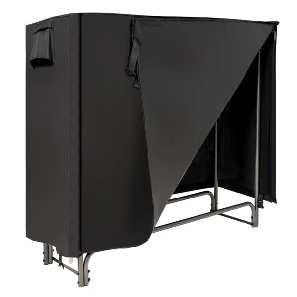 122,5CM Support pour Bois de Chauffage Support de Bûches en Fer Robuste avec Housse en PVC 600D Imperméable