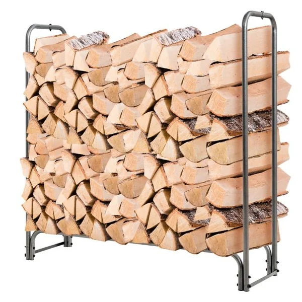 122,5CM Support pour Bois de Chauffage Support de Bûches en Fer Robuste avec Housse en PVC 600D Imperméable