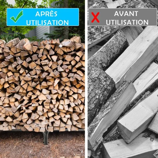 122,5CM Support pour Bois de Chauffage Support de Bûches en Fer Robuste avec Housse en PVC 600D Imperméable