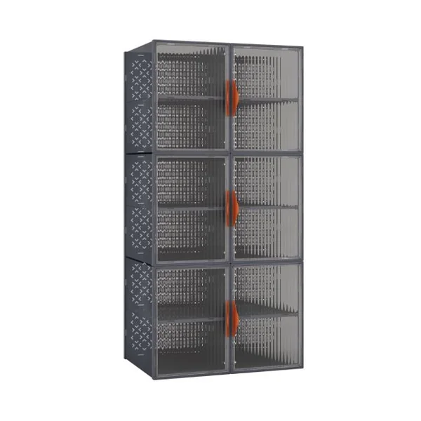 12 Bacs de Rangement Pliables avec Couvercles en Plastique Bacs Empilables pour Chaussures Tiroirs de Rangement Gris
