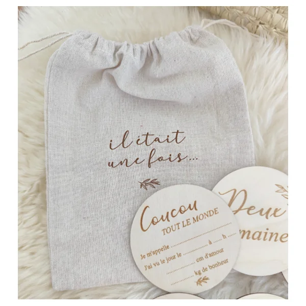 12 cartes étapes en bois - 24 moments de la naissance à ses 1 an