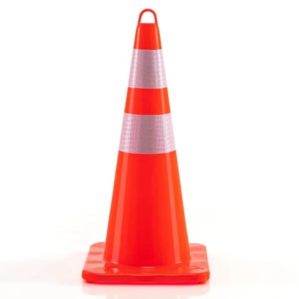 12 Cônes de Signalisation Réfléchissante H 72 cm en PVC pour Parking Trafic Route Terrain de Sport