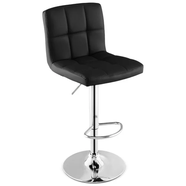 1 Tabouret/Lot de 2 Tabourets de Bar en Cuir Pu Hauteur Réglable Siège Pivotant à 360° Repose-pieds Base en Métal Antidérapant Blanc/Noir/Café/Gris
