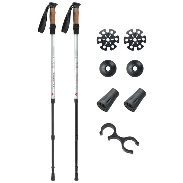 1Pair Folding Bâton de Randonnée Pour Homme/Femme Bâton d'Alpiniste Pliant Anti-choc Aluminium pour Ski Randonnée Sports de Montagne Bleu