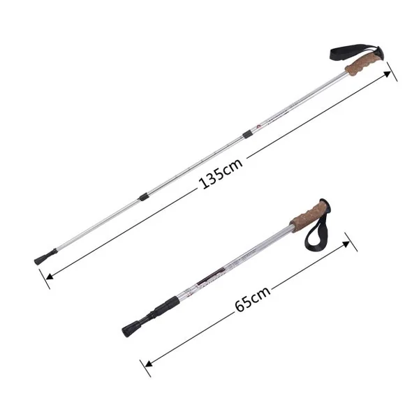 1Pair Folding Bâton de Randonnée Pour Homme/Femme Bâton d'Alpiniste Pliant Anti-choc Aluminium pour Ski Randonnée Sports de Montagne Bleu