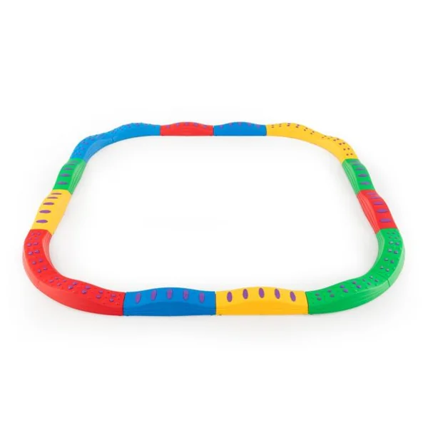 20 Pièces Poutre d'Équilibre Empilable Enfants avec Patin Antidérapant Tremplins d'Équilibre avec Connexion Ferme Amovible Charge 80kg Rose