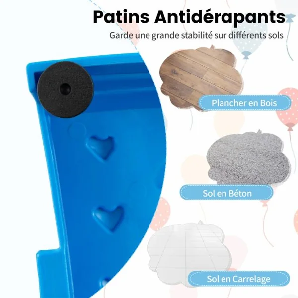20 Pièces Poutre d'Équilibre Empilable Enfants avec Patin Antidérapant Tremplins d'Équilibre avec Connexion Ferme Amovible Charge 80kg Rose