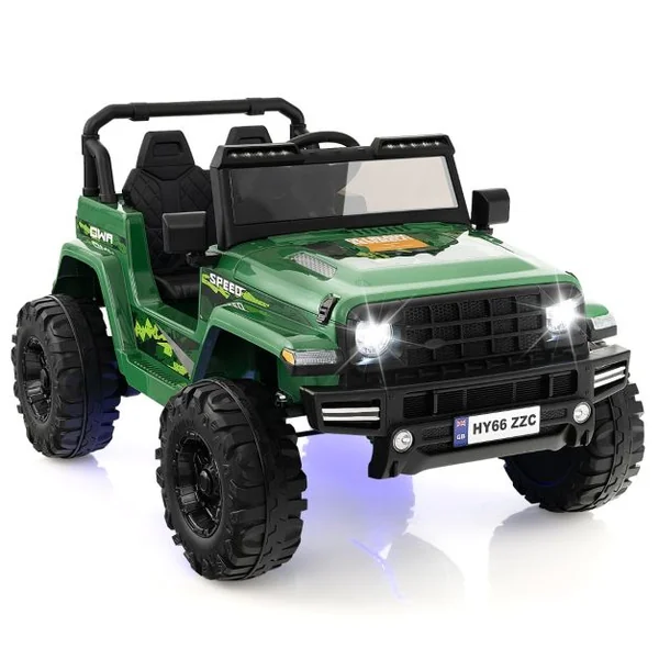 24V Voiture Électrique 2 Places Enfants avec Télécommande 2,4G Musique LED Démarrage Lent 2 Vitesses Charge 35kg pour 3-8 Ans+ Rouge/Rose/Vert