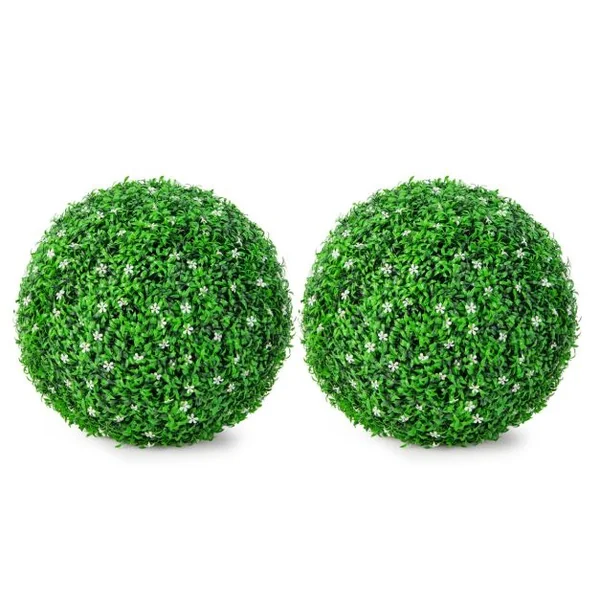 2 Boules 49 cm Plante Artificielle Topiaire UV-Proof Faux Plantes pour Intérieur et Extérieur
