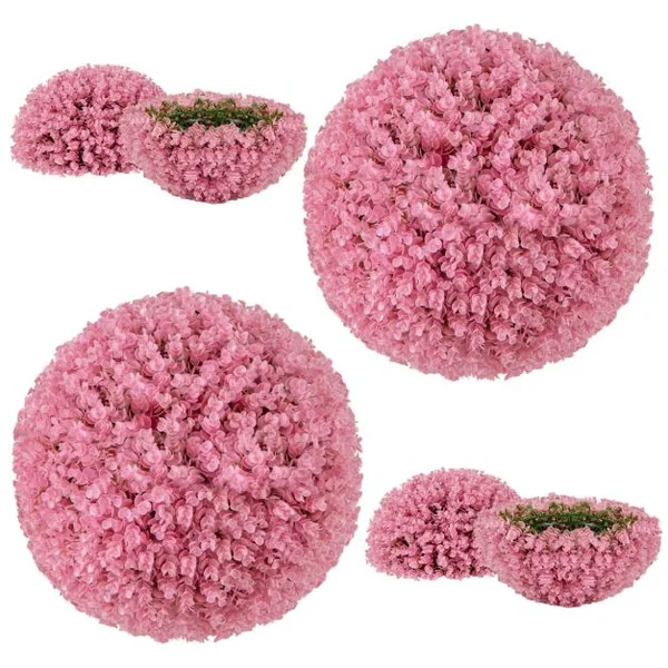 2 Boules Topiaires Artificielles 44 cm Résistantes aux UV Plantes de Faux en Boules 7 Couches de Feuilles Sphère de Jardin