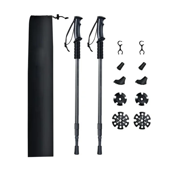 2 Bâtons de Marche Léger Longueurs Réglables 65-135cm Bâtons de Randonnée en Aluminium Alpenstocks Durables