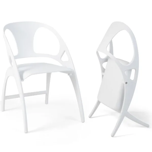 2 Chaises de Salle à Manger Pliable en Plastique Utilisation Intérieur et Extérieur Vert