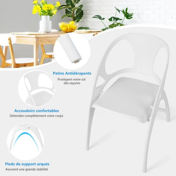 2 Chaises de Salle à Manger Pliable en Plastique Utilisation Intérieur et Extérieur Vert