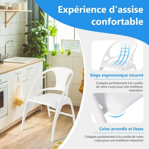 2 Chaises de Salle à Manger Pliable en Plastique Utilisation Intérieur et Extérieur Vert