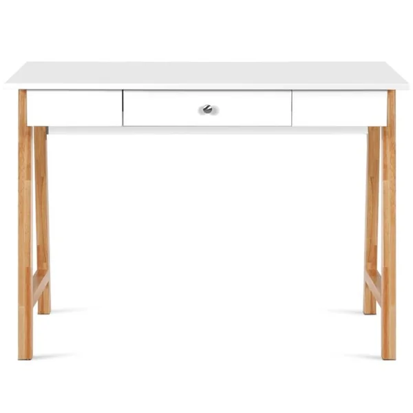 2 en 1 Bureau Informatique Table Coiffeuse en Bois avec Grand Plan de Travail 106,5x50x75,5CM Marron