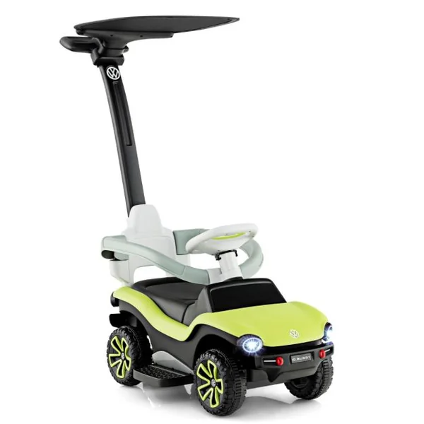 3 en 1Voiture à Pousser Enfants 1-3 Ans avec Poignée Réglable Porteur Bébé avec Auvent et Garde-corps de Sécurité Musique & Klaxon Charge 20kg Vert