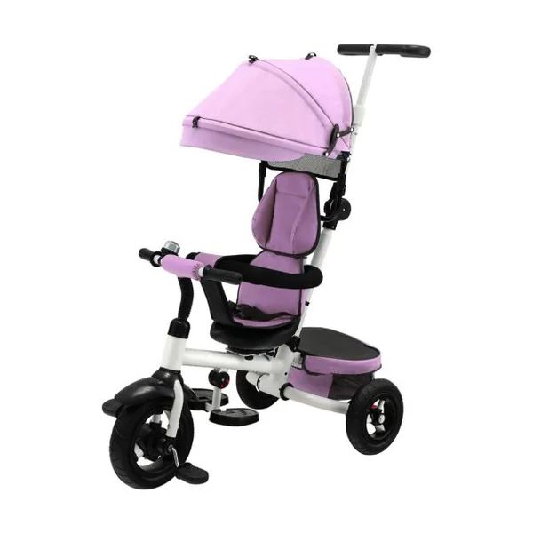 4 en 1 Tricycle Bébé Évolutif 1-5 Ans avec Auvent&Poignée Réglables Draisienne Évolutif Pliable avec Siège Réversible & Pédale Pliable Roues Gris