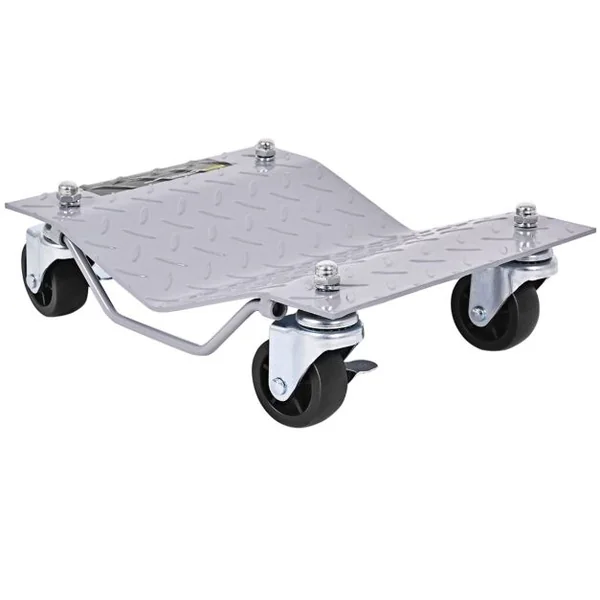 4 Pcs Chariots de Manutention de Voiture Capacité 680 kg/Pc avec Roulettes Verrouillables 360° et Poignée 40,5 x 30 cm