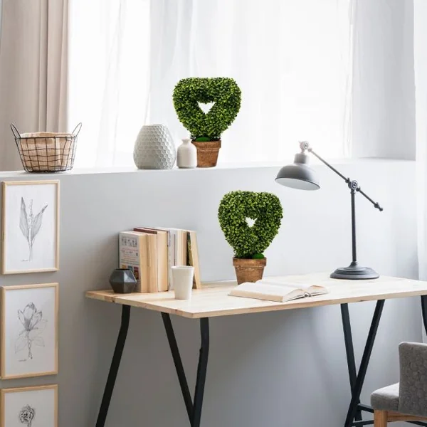4 Plantes Artificielle en Pot Fausses Plantes Vertes Décoration pour Salon Bureau Chambre Interieur