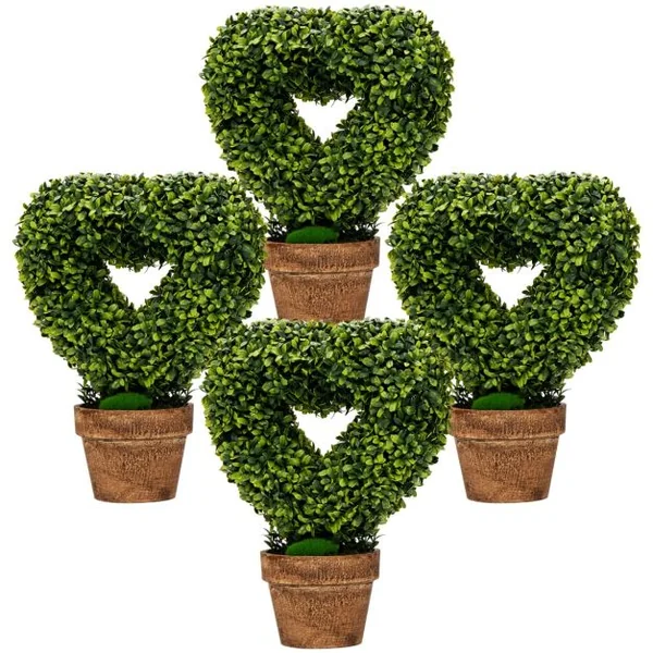 4 Plantes Artificielle en Pot Fausses Plantes Vertes Décoration pour Salon Bureau Chambre Interieur