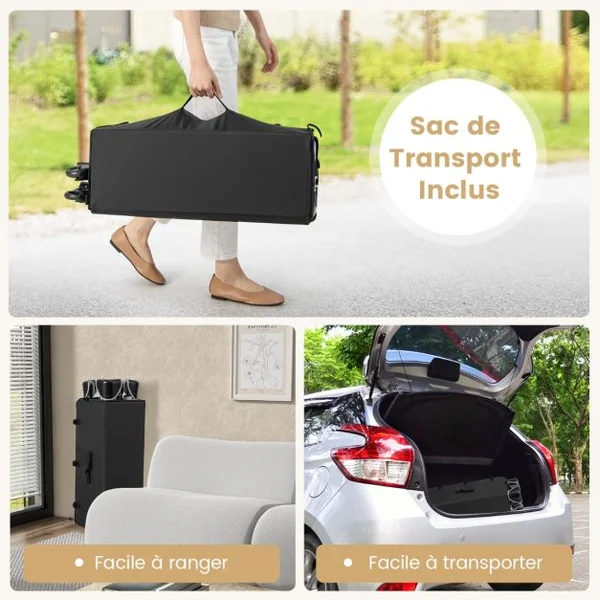 6 en 1 Lit Parapluie Bébé avec Matelas & Table à Langer Auvent Réglable & 2 Jouets Musique et Sac de Transport Berceau pour Bébé de 0-3 Ans Vert/Noir