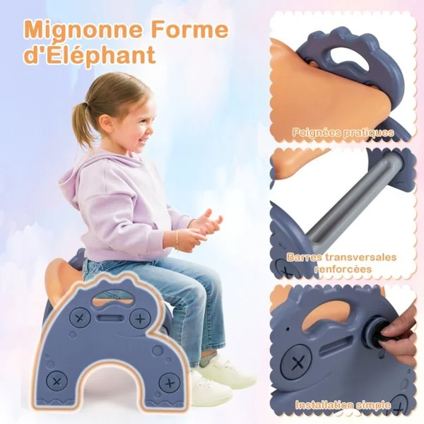 6 en 1 Table Enfant Pliable avec Chaise et Plateau Double Face & Réglable Chevalet Enfants en HDPE avec 105 Blocs & 6 Marqueurs & 1 Gomme Charge 75kg