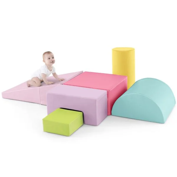 6PCS Blocs de Construction en Mousse Jouets Educatifs pour Dvelopper les Cpacités Mtrices des Bébés modèle 3 8 Couleurs au Choix