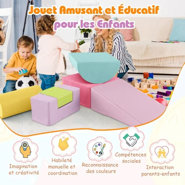 6PCS Blocs de Construction en Mousse Jouets Educatifs pour Dvelopper les Cpacités Mtrices des Bébés modèle 3 8 Couleurs au Choix