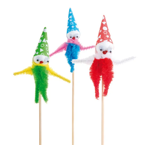 72 U. DÉCORS POUR GLACES "CHENILLE CLOWN" 15 CM ASSORTI BOIS (1 UNITÉ) - Garcia de Pou