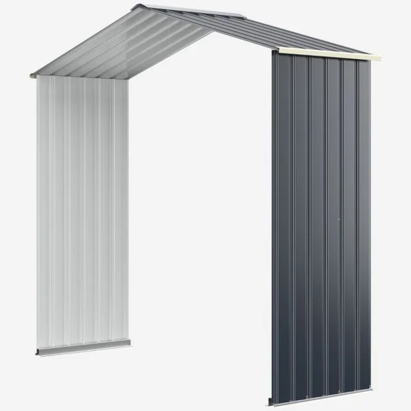 Abri de Jardin en Métal 4,07 ㎡ 213 x 191 x 195 cm/2,71 ㎡ 213 x 127 x 195 cm/1.36 ㎡ 213 x 64 x 195 cm avec 2 Portes Coulissantes Verrouillables 4 Trous d’Aération Gris pour Vélo
