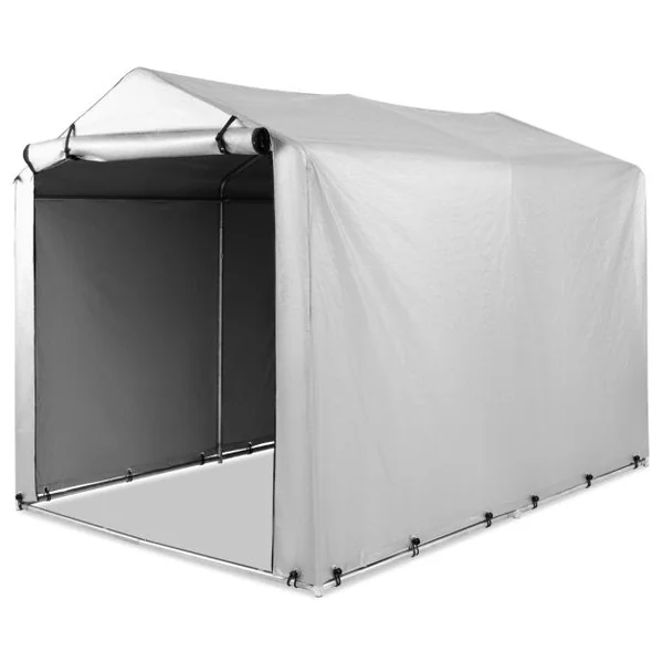 Abri de Vélos Extérieur Abri de Garage Portable pour Vélos avec Porte à Fermeture Éclair Enroulable Bache Motos Gris