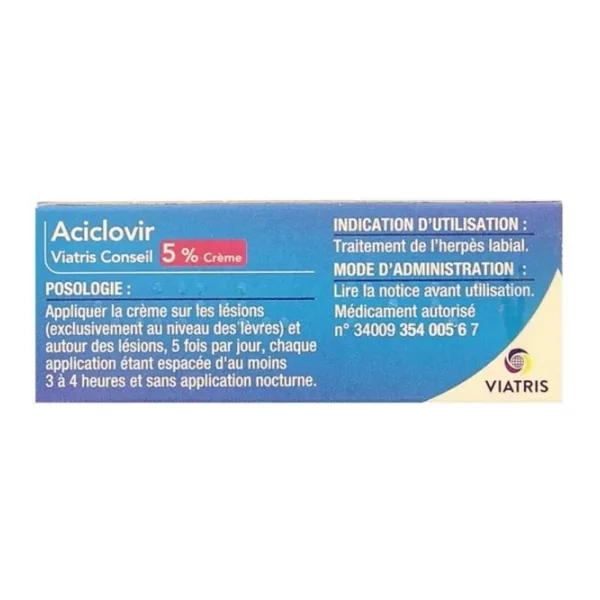 Aciclovir Mylan Viatris 5 % Tube 2 g