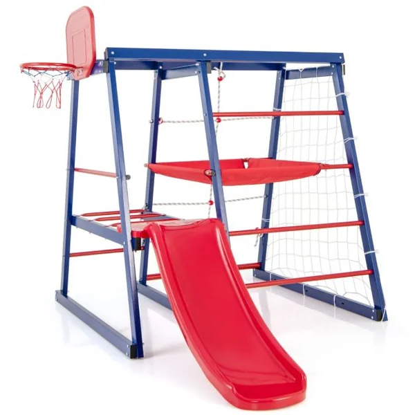 Aire de Jeux Intérieure 7 en 1 pour Enfants de 3 à 7 Ans Jouets d'Escalade pour Tout-petits avec Toboggan Filet d'Escalade Echelle