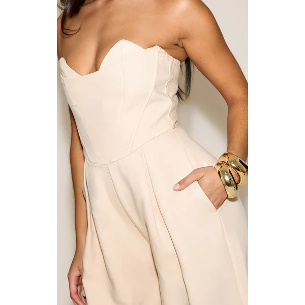 Amande Combinaison Pantalon Large Ajustée PLT Label Avec Détail Bustier Corset