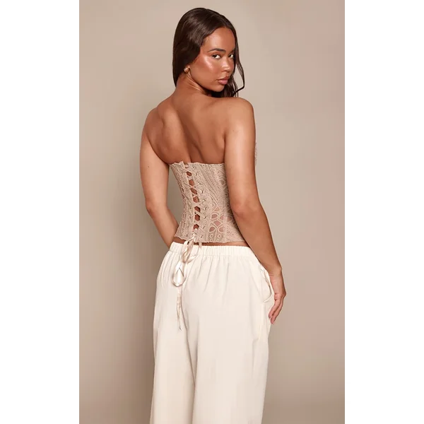 Amande Corset En Dentelle Florale Transparente Texturée