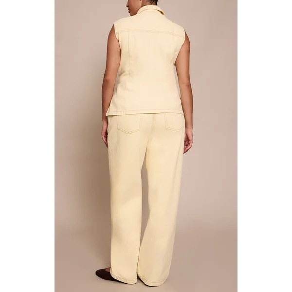 Amande Jean Grande Taille Taille Mi-haute Coupe Large
