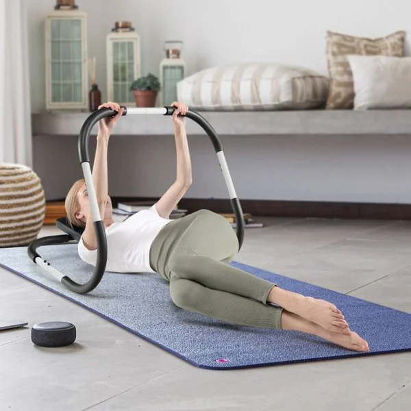 Appareil Abdominaux à Bascule avec Appuie-tête Rembourré Ergonomique et Portable pour Entraînement de Musculation à Domicile Blanc