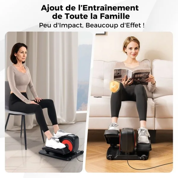 Appareil Elliptique de Bureau Portable avec Écran d'Affichage Pédale d'Exercice Électrique pour Personnes gées avec Télécommande