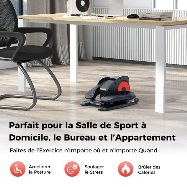 Appareil Elliptique de Bureau Portable avec Écran d'Affichage Pédale d'Exercice Électrique pour Personnes gées avec Télécommande