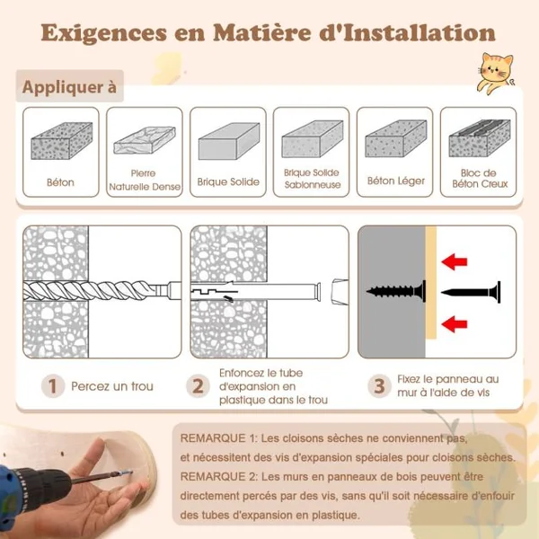 Arbre à Chat Mural Etagères Murales pour Chat avec Lit Hamac Griffoirs et Tapis en Sisal Coussins Rembourrés Lavables Vert