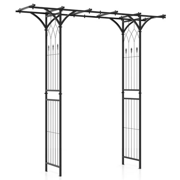 Arche de Jardin en Métal Revêtu de Poudre pour Plantes Grimpantes Arceau à Rosiers Imperméable 208x52x208 cm