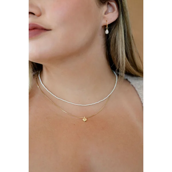 ARLET - Collier microperles et pendentif en cœur (2-en-1)