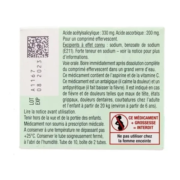 Aspirine UPSA Vitaminée C 2 x 10
