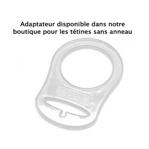 Attache tétine bleu gris