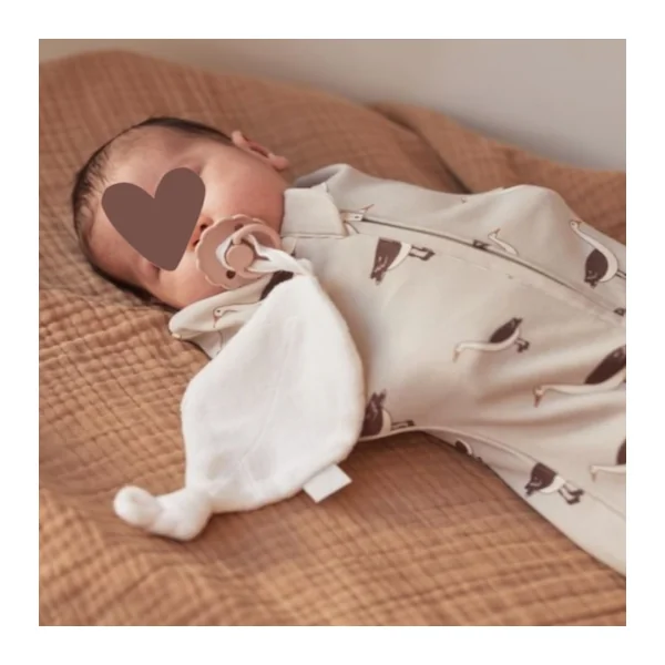 Attache tétine feuille nougat