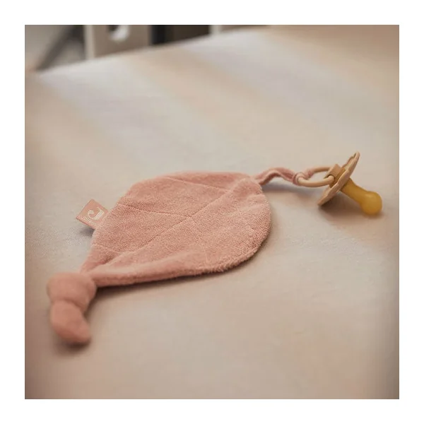Attache tétine feuille rose
