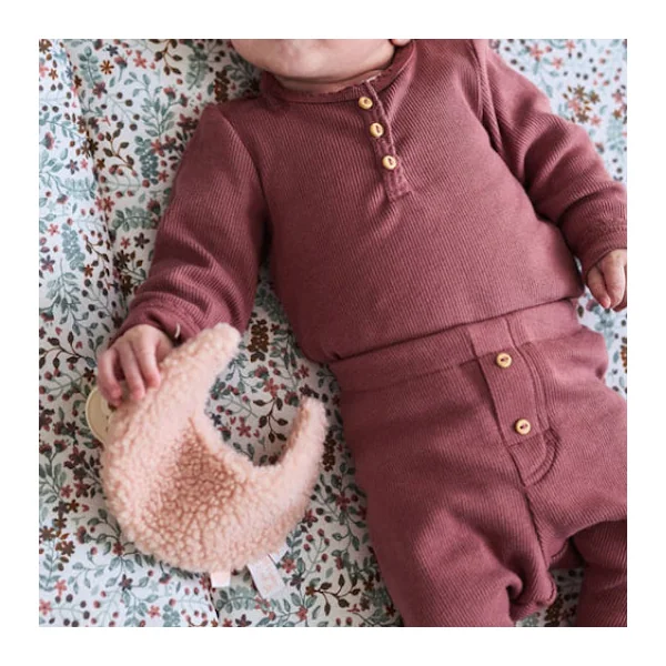 Attache tétine Lune rose